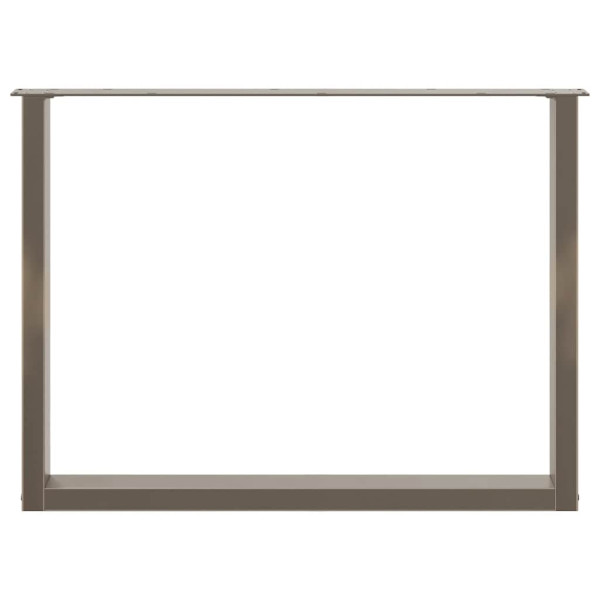 Patas mesa comedor forma U 2uds acero natural 100x(72-73) cm M 5