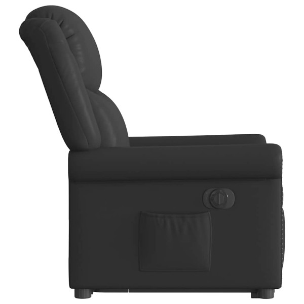 Sillón reclinable eléctrico pie cuero sintético negro brillante M 5