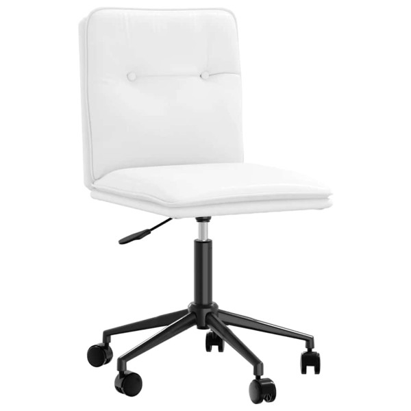 Silla de comedor de cuero sintético blanco D