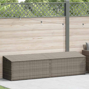 Caixa de arrumação para jardim 220x50x58 cm vime PE cinzento H