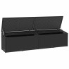 Caixa de arrumação para jardim 220x50x58 cm vime PE preto 4