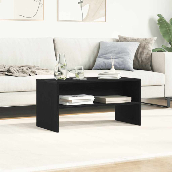Mueble de TV madera de ingeniería roble negro 80x40x40 cm M 3