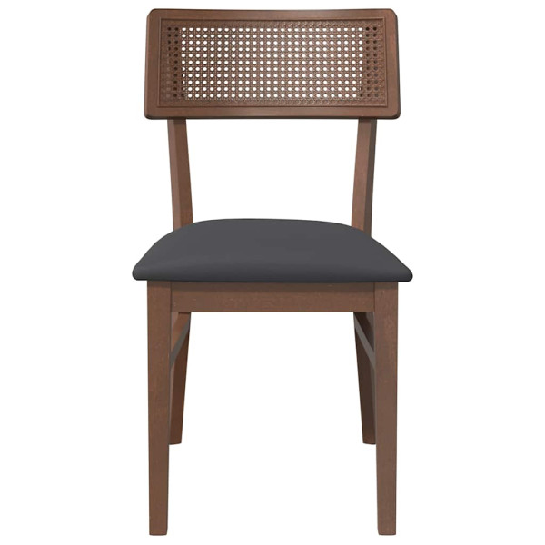 Cadeiras de jantar com almofadões 2 pcs madeira maciça castanho M 5