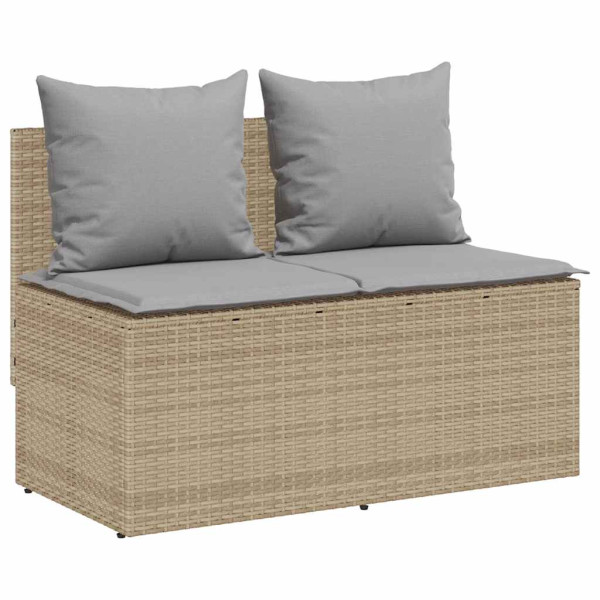 Set comedor de jardín 3 pzas con cojines ratán sintético beige M 4