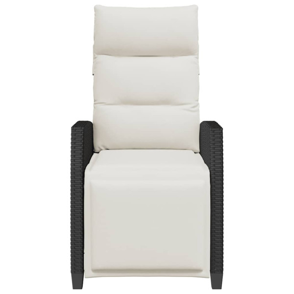 Silla de jardín reclinable con mesa auxiliar ratán negro M 5