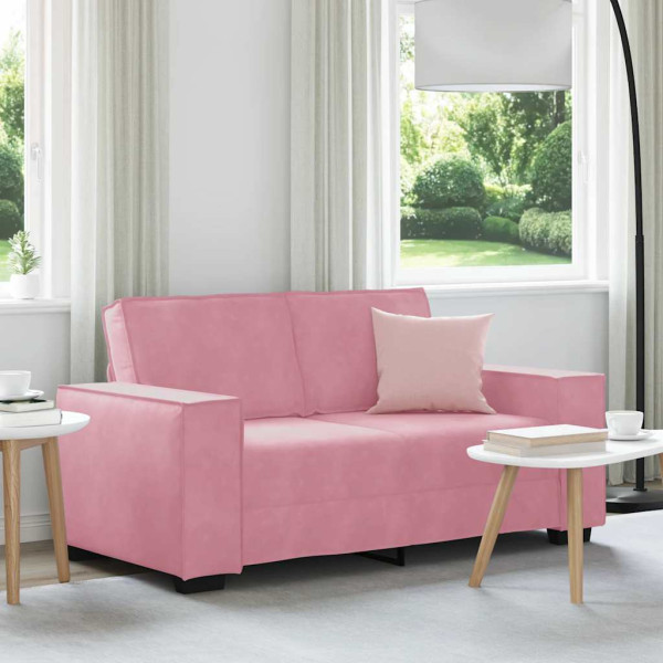 Sofá de 2 plazas terciopelo rosa 120 cm D