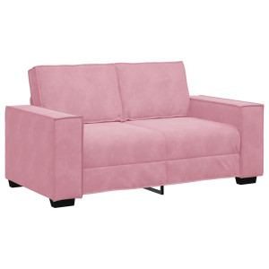 Sofá 2 lugares veludo rosa 120 cm H