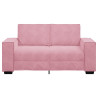 Sofá 2 lugares veludo rosa 120 cm 4