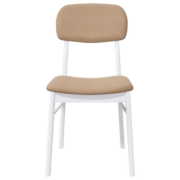 Cadeiras de jantar com almofadões 2 pcs madeira maciça branco M 5