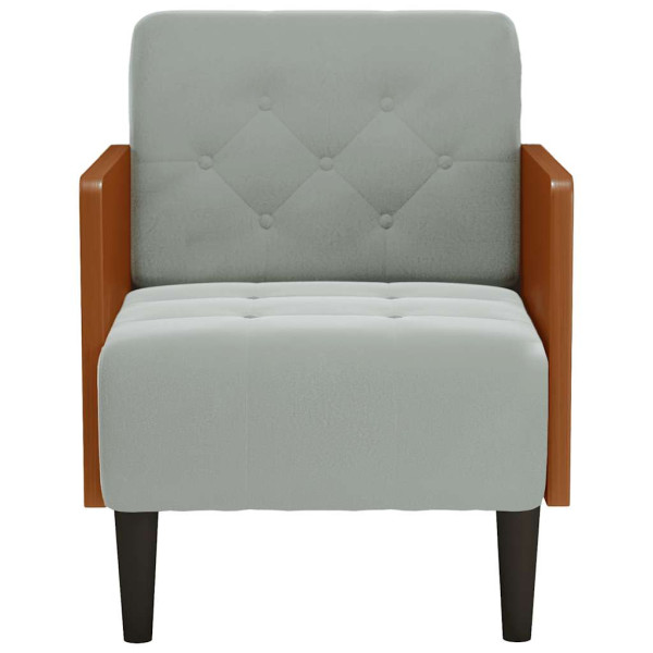 Poltrona com apoio de braços 55 cm veludo cinzento-claro M 3
