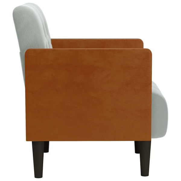 Poltrona com apoio de braços 55 cm veludo cinzento-claro M 4