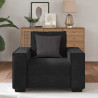 Sillón de terciopelo negro 59 cm 3
