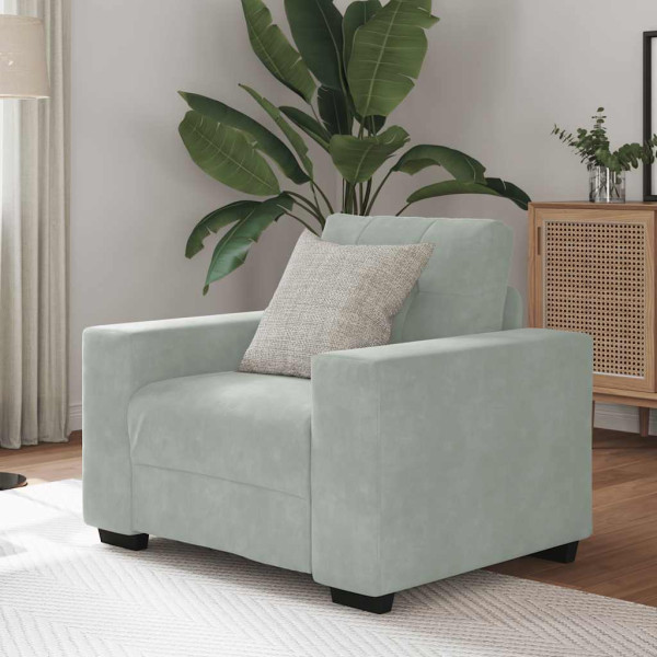 Sillón sofá gris claro 59 cm terciopelo D