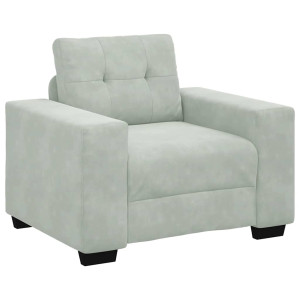 Sillón sofá gris claro 59 cm terciopelo H
