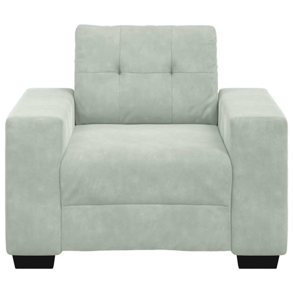Sillón sofá gris claro 59 cm terciopelo M 4