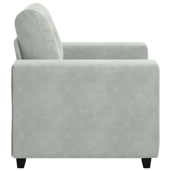 Sillón sofá gris claro 59 cm terciopelo M 5