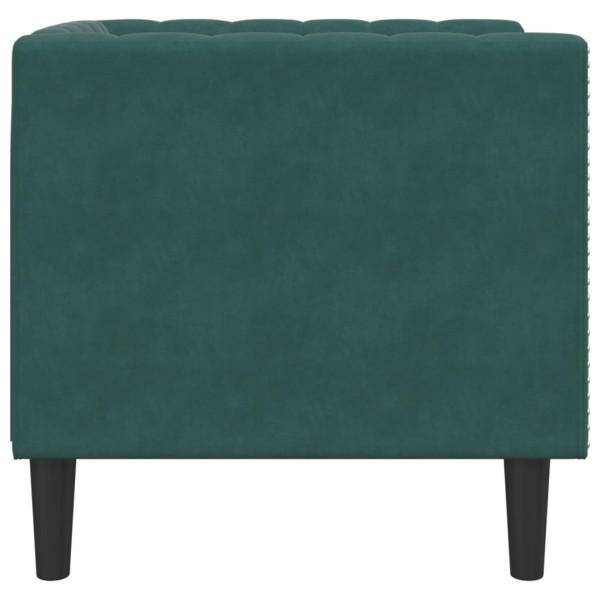 Sillón Chesterfield de terciopelo verde oscuro M 5