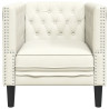 Sillón Chesterfield de terciopelo blanco crema 4