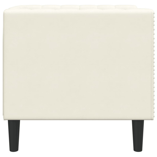 Sillón Chesterfield de terciopelo blanco crema M 5