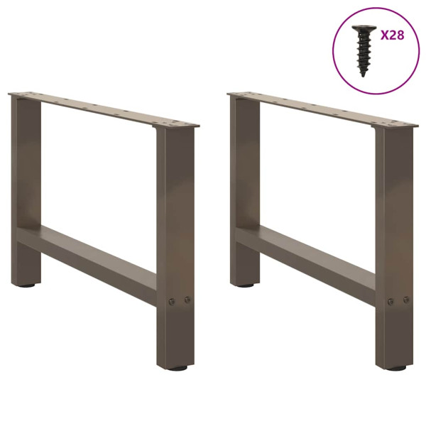 Patas para mesa de centro de acero natural 2 uds 70x(42-43) cm M 3