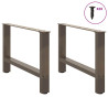 Pés para mesa de centro em aço natural. 2 peças. 70x (42-43) cm. aço 3