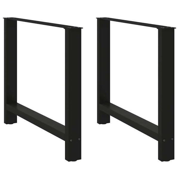 Patas de mesa de centro acero negro 2 uds 90x(72-73) cm D
