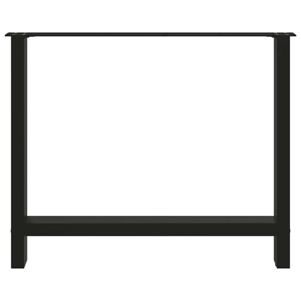 Pés para mesa de jantar pretos 2 peças 90x(72-73) cm aço M 5