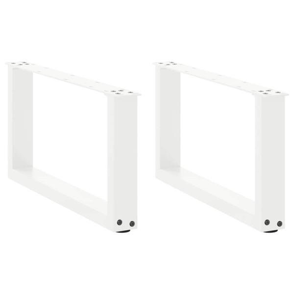 Patas de mesa de centro forma U 2uds acero blanco 60x(30-31) cm D