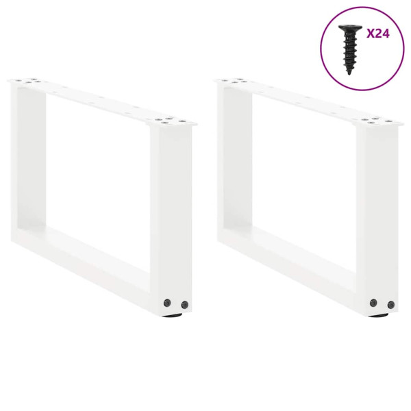 Patas de mesa de centro forma U 2uds acero blanco 60x(30-31) cm M 3