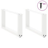 Patas de mesa de centro forma U 2uds acero blanco 60x(30-31) cm 3