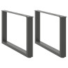 Pés para mesa de centro em forma de U. 2 peças. antracite. 60x (42-43) cm. aço 1