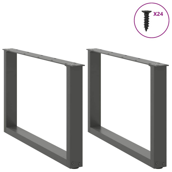 Patas para mesa de centro en forma de U 2 uds antracita acero M 3