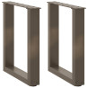 Pés para mesa de centro em formato de U. 2 peças. aço natural. 38 x (42-43) cm. aço 1