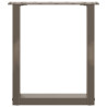 Pés para mesa de centro em formato de U. 2 peças. aço natural. 38 x (42-43) cm. aço 5