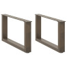 Patas de mesa centro forma U 2uds acero natural 60x(30-31) cm 1