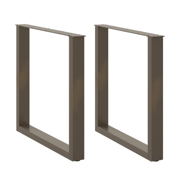 Patas para mesa comedor forma U 2uds acero natural 90x(72-73)cm D