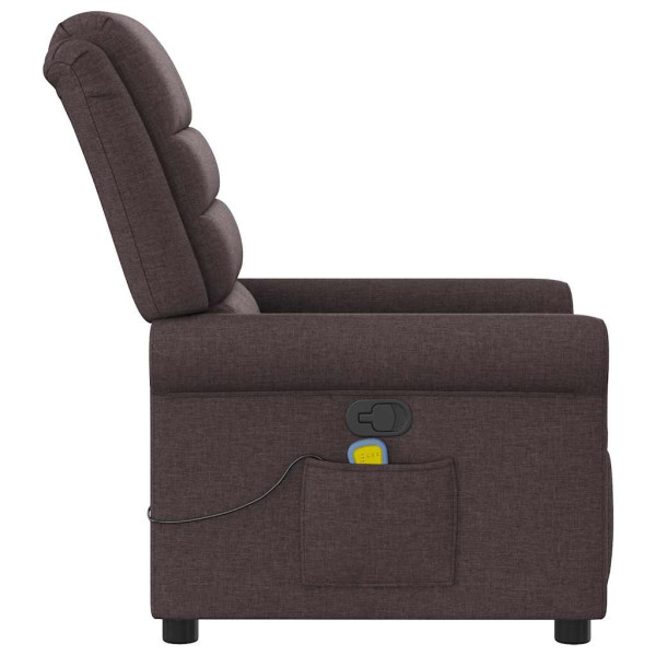 Sillón de masaje reclinable de tela marrón oscuro M 4