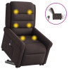 Sillón masaje eléctrico reclinable elevable tela marrón oscuro 1