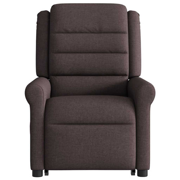 Sillón masaje eléctrico reclinable elevable tela marrón oscuro M 5
