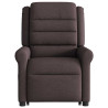 Sillón masaje eléctrico reclinable elevable tela marrón oscuro 5