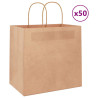 Bolsas de papel kraft con asas 50 uds marrón 26x17x25 cm 1
