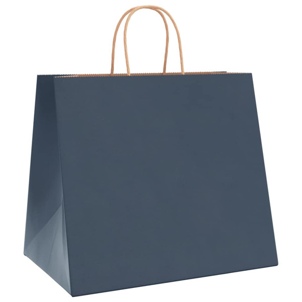 Bolsas de papel kraft con asas 250 uds azul 32x22x28 cm M 4