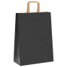 Bolsas de papel kraft con asas 250 uds negra 26x12x35 cm 4