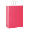 Bolsas de papel kraft con asas 250 uds rosa 26x12x35 cm 3