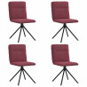 Cadeiras de jantar 4 pcs tecido vermelho tinto 2