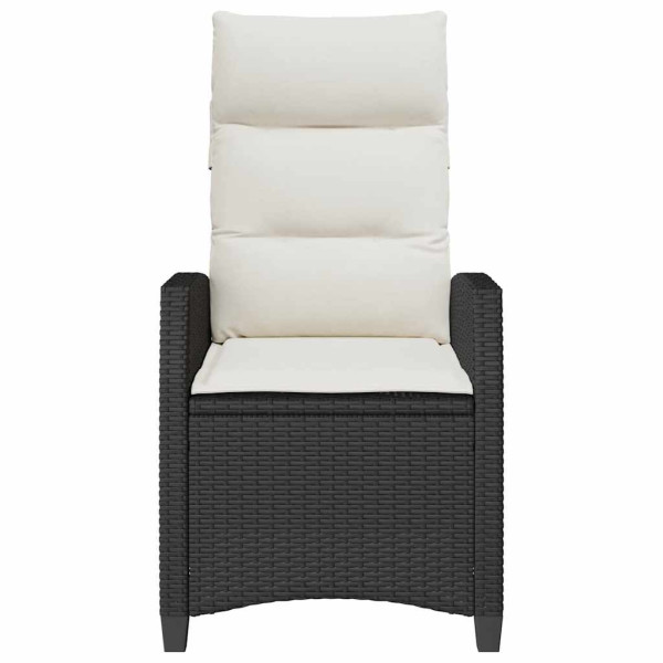 Silla de jardín reclinable con mesa auxiliar ratán negro M 5