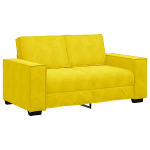 Sofá de 2 lugares veludo 120 cm amarelo H