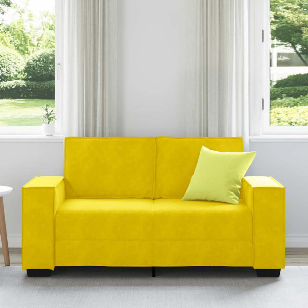 Sofá de 2 plazas terciopelo amarillo 120 cm M 3