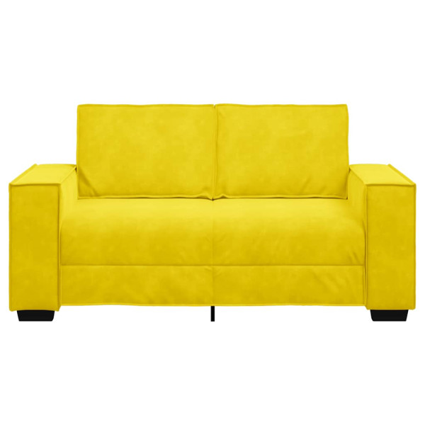 Sofá de 2 plazas terciopelo amarillo 120 cm M 4