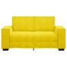 Sofá de 2 lugares veludo 120 cm amarelo 4
